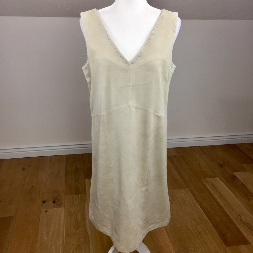 Sundance Luxe Shift Midi Dress Soft Suede Leather - Picture 4 of 14